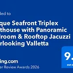 Unique Seafront Triplex Penthouse With Panoramic Bedroom & Rooftop Jacuzzi Overlooking Valletta